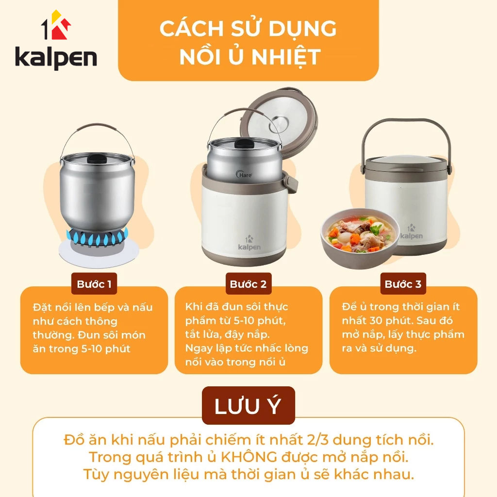 Nồi ủ nhiệt chân không 5L Kalpen E12 chuẩn hàng Đức, bảo hành 2 năm