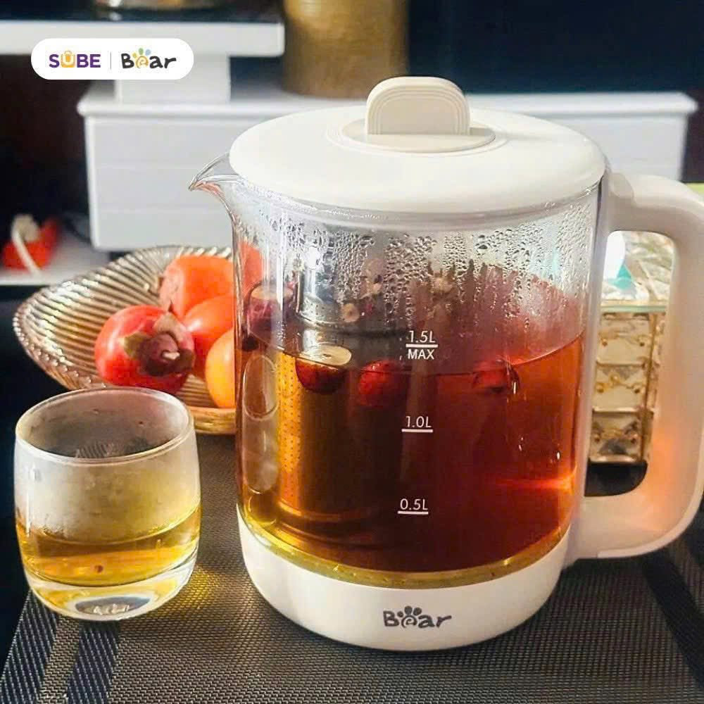 Bình thùy tinh pha trà giữ nhiệt Bear 1.5L SB-PT15K