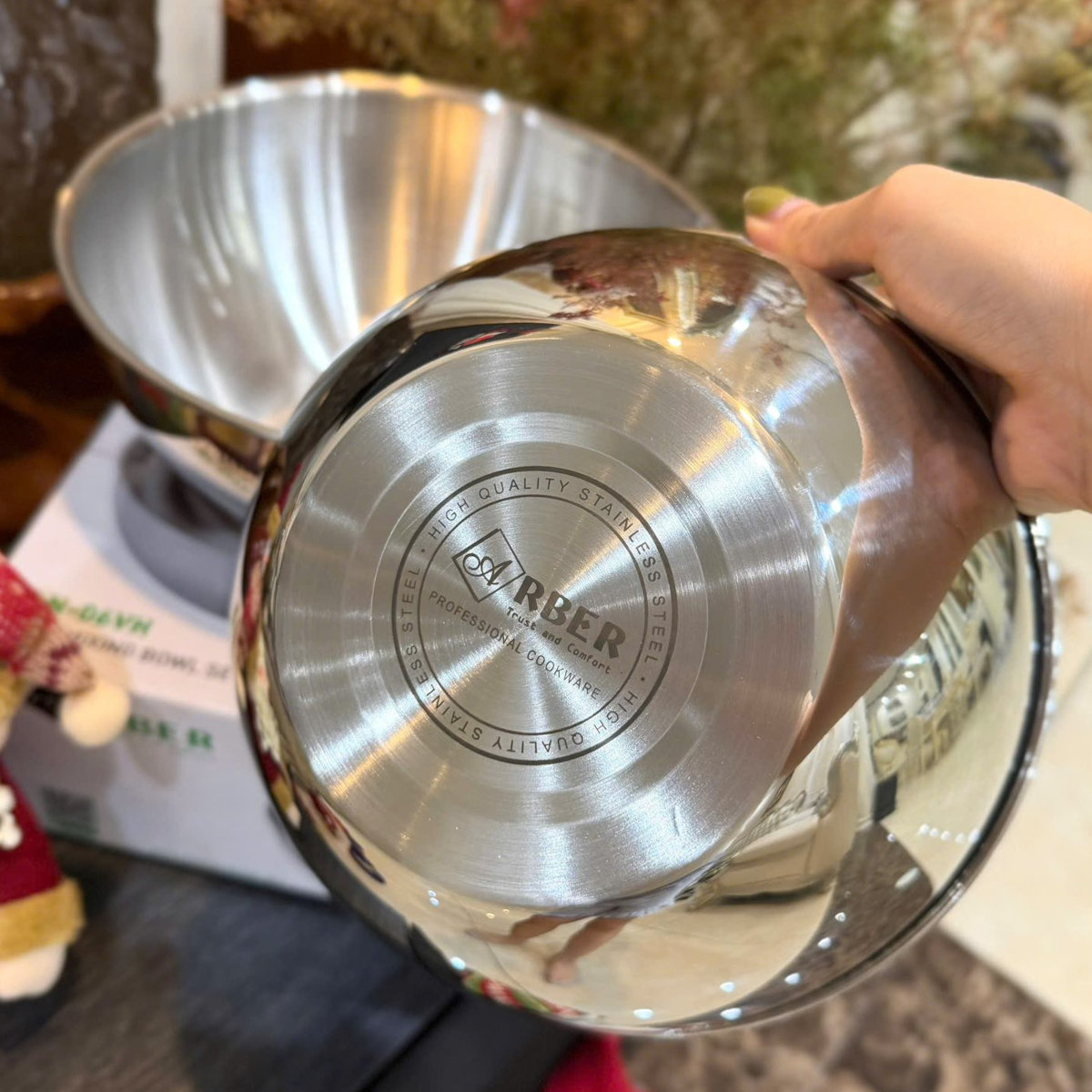 Bộ 2 tô trộn Inox cao cấp Arber AN-06VH (20cm và 24cm)