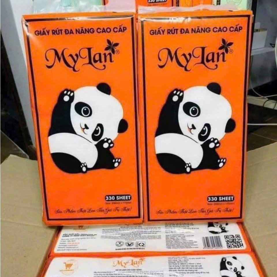 Giấy rút đáy đa năng Gấu trúc Mylan 330 tờ/xách
