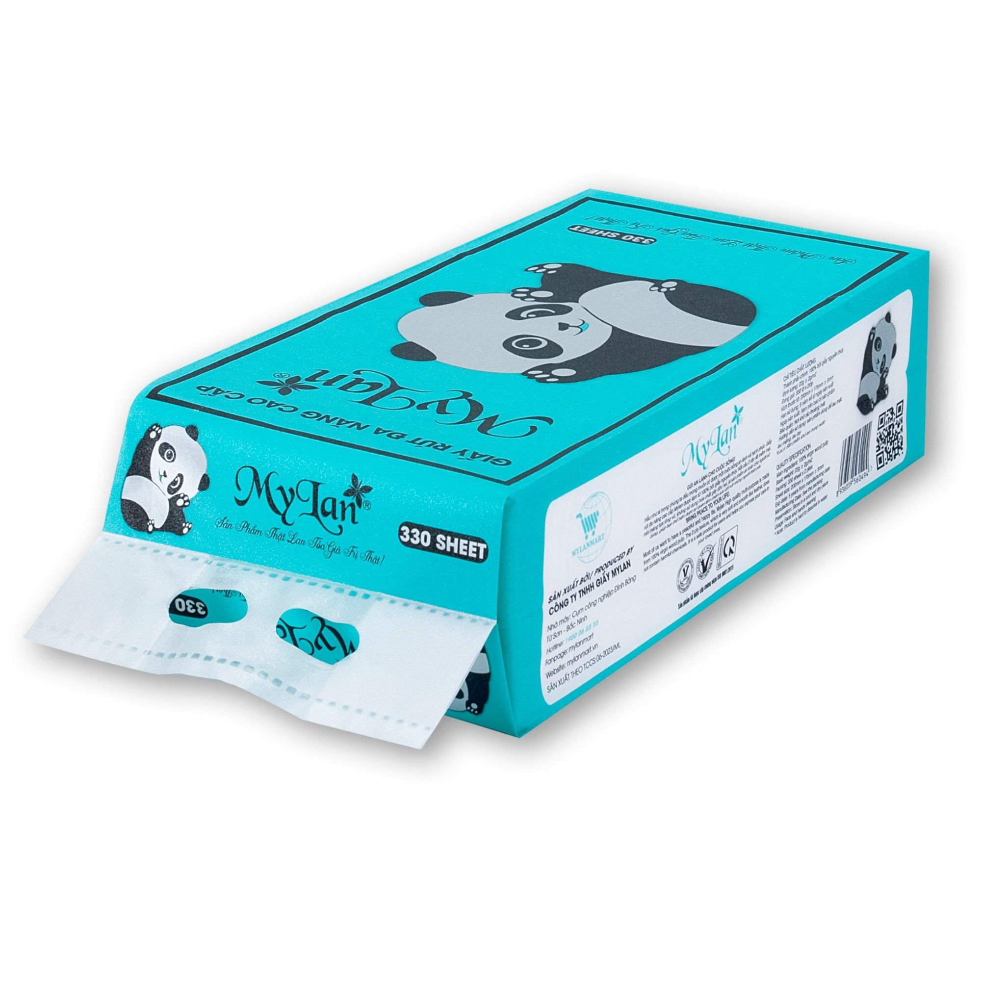 Giấy rút đáy đa năng Gấu trúc Mylan 330 tờ/xách