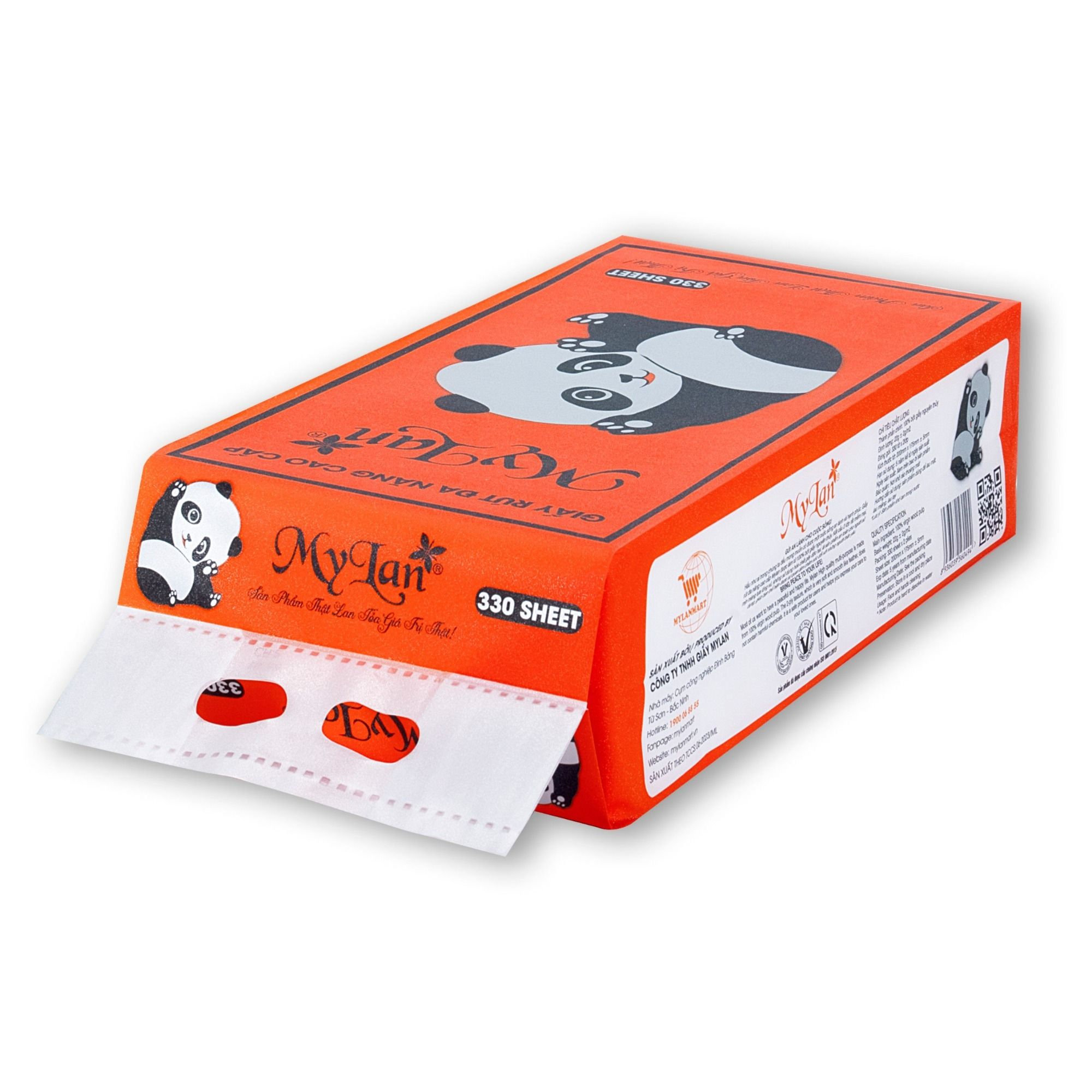Giấy rút đáy đa năng Gấu trúc Mylan 330 tờ/xách