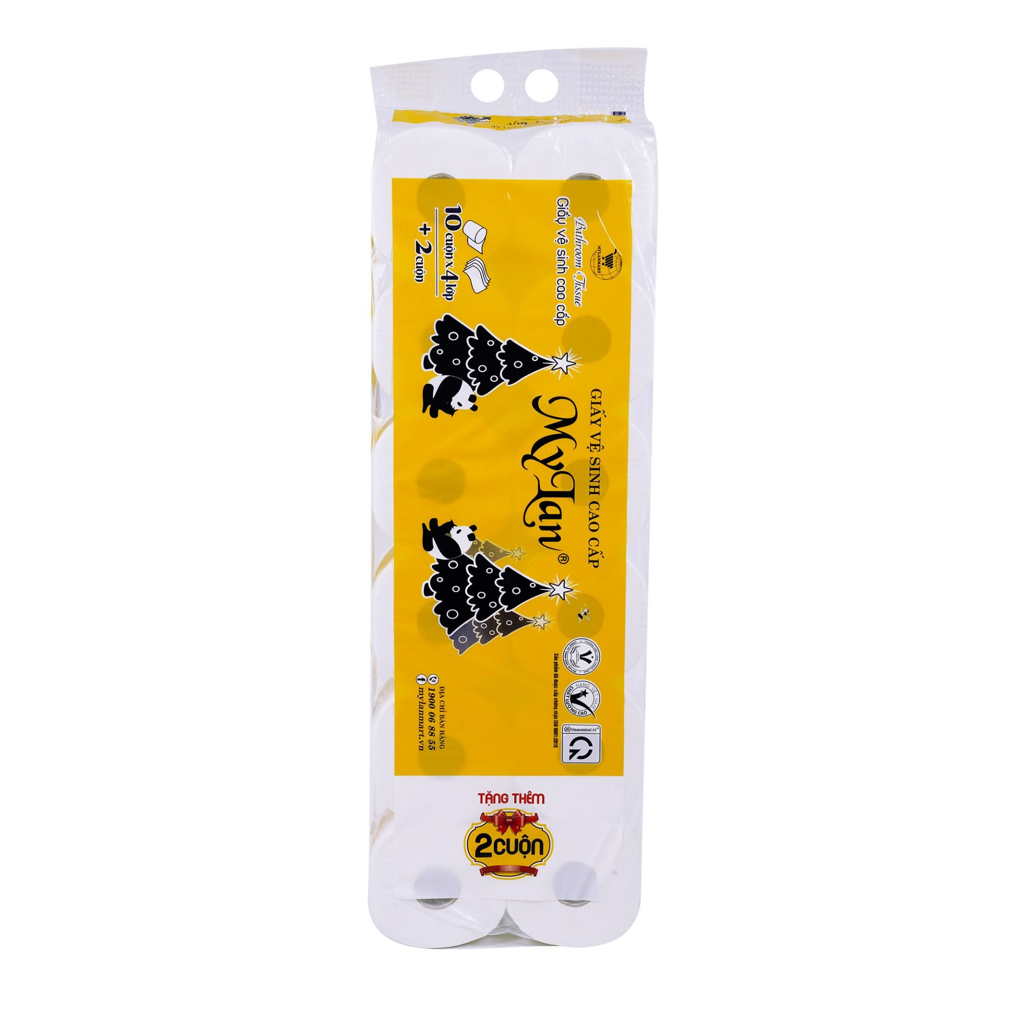 Giấy vệ sinh cao cấp Gấu thông My Lan 4 lớp