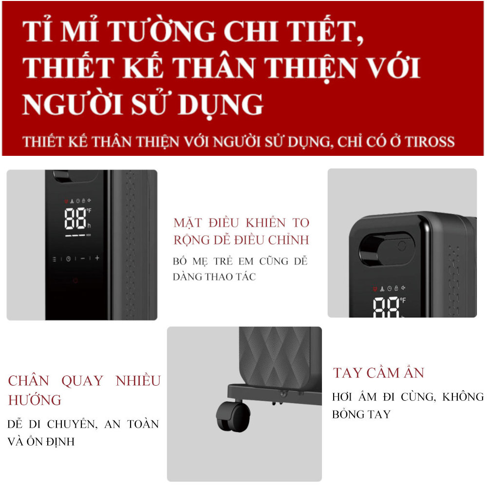 Máy sưởi dầu 15 thanh Tiross TS9222
