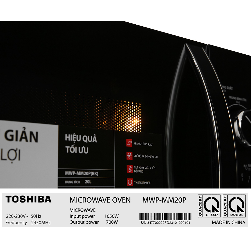 Lò vi sóng 20 lít Toshiba MW2-MM20P(BK) công suất 700W