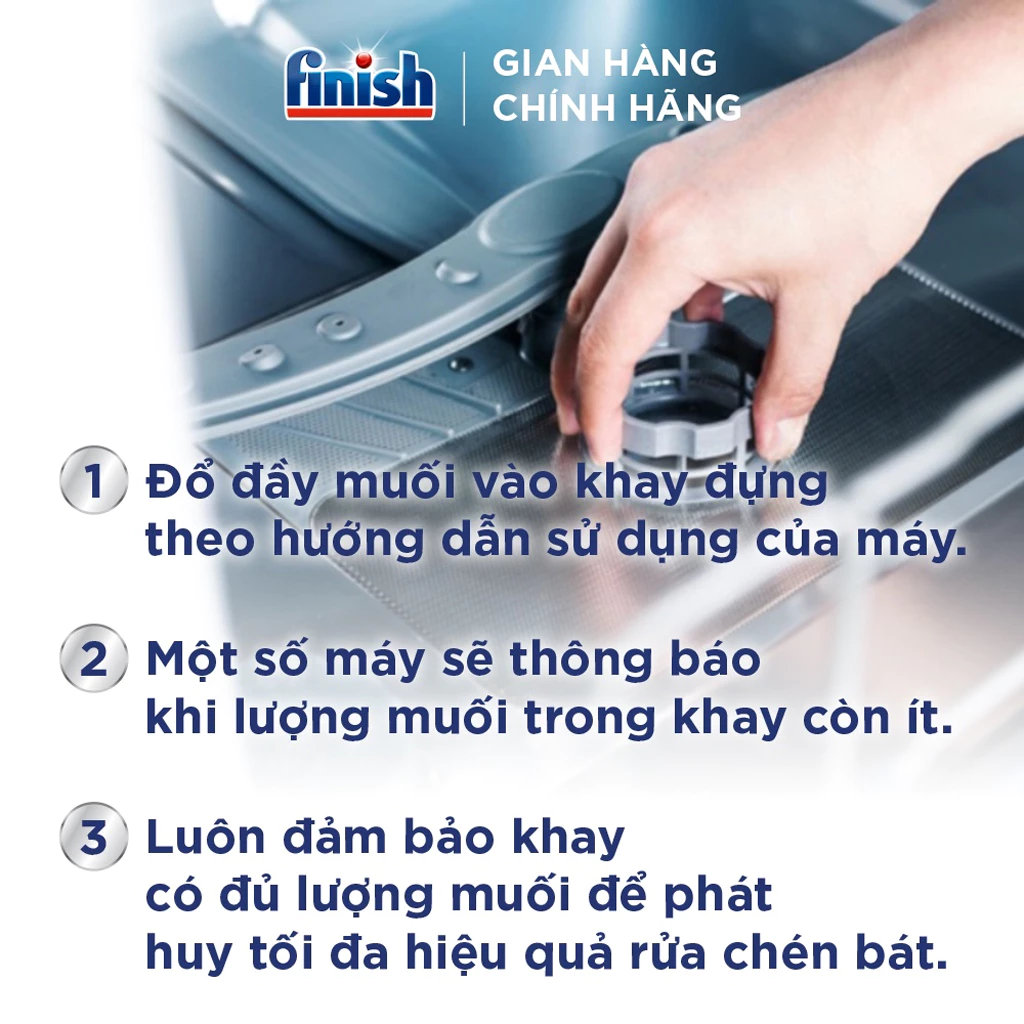 Muối rửa bát Finish Dishwasher Salt 1kg hàng nhập khẩu