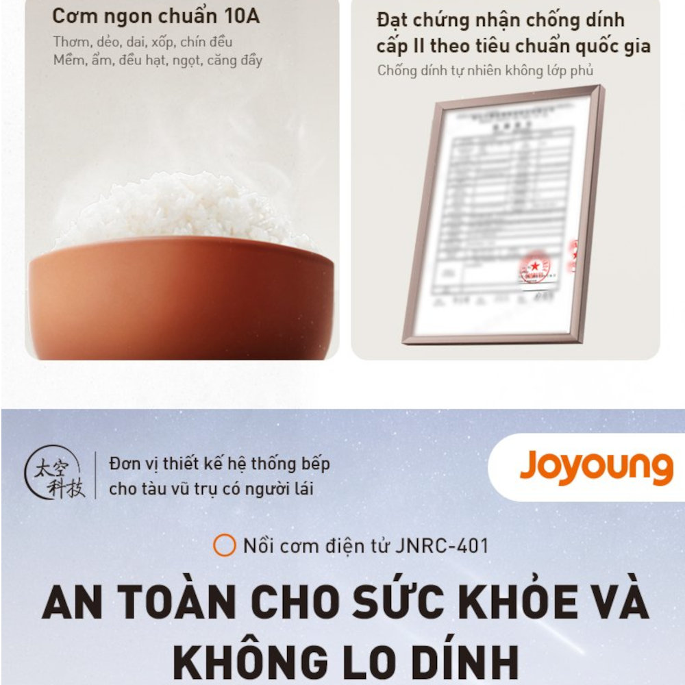 Nồi cơm điện từ cao tần chống dính tự nhiên 1.5L Joyoung JNRC-401