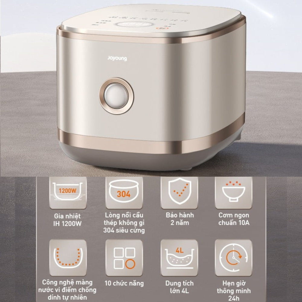 Nồi cơm điện từ cao tần chống dính tự nhiên 1.5L Joyoung JNRC-401