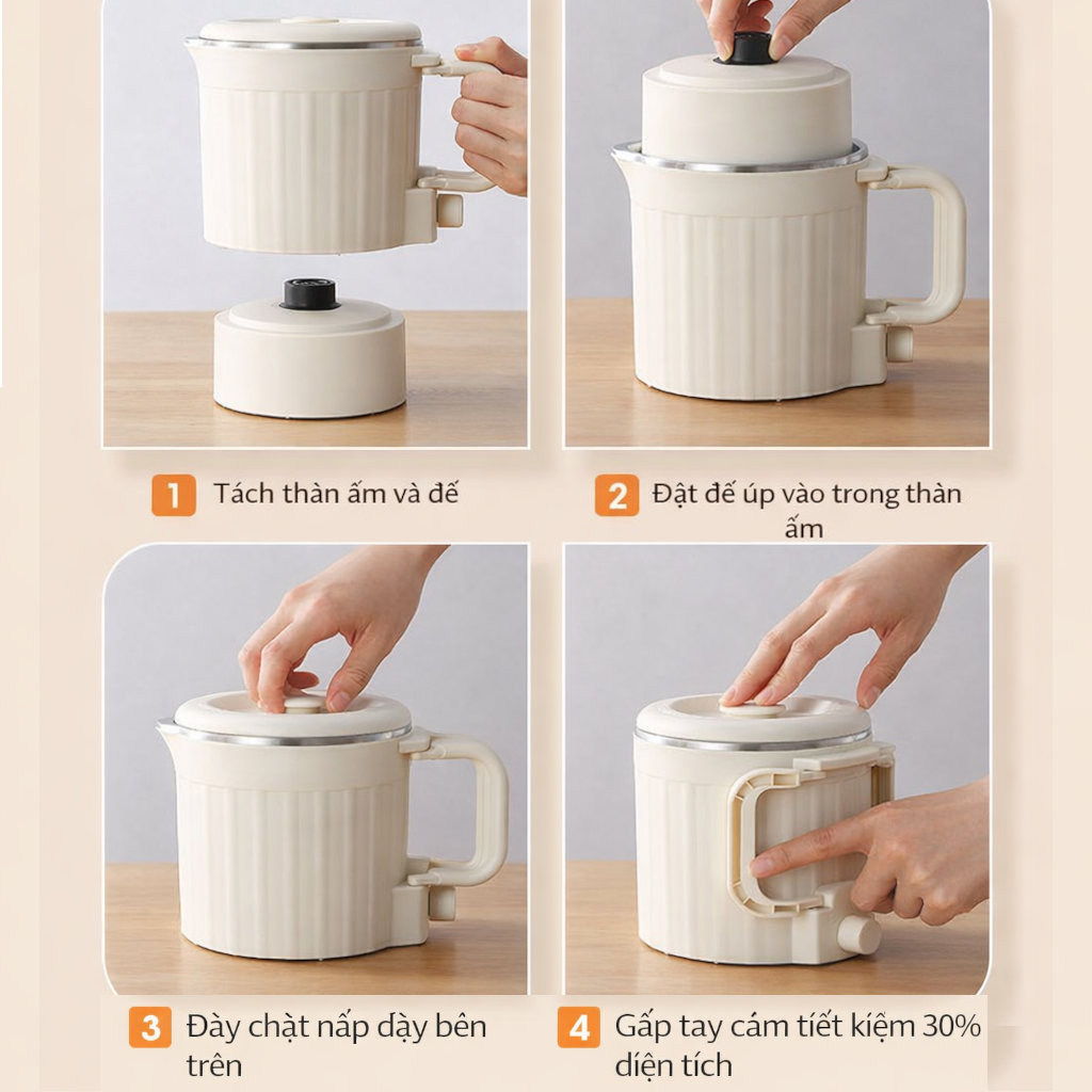 Nồi nấu điện mini đa năng Besky Kettle KN-1008