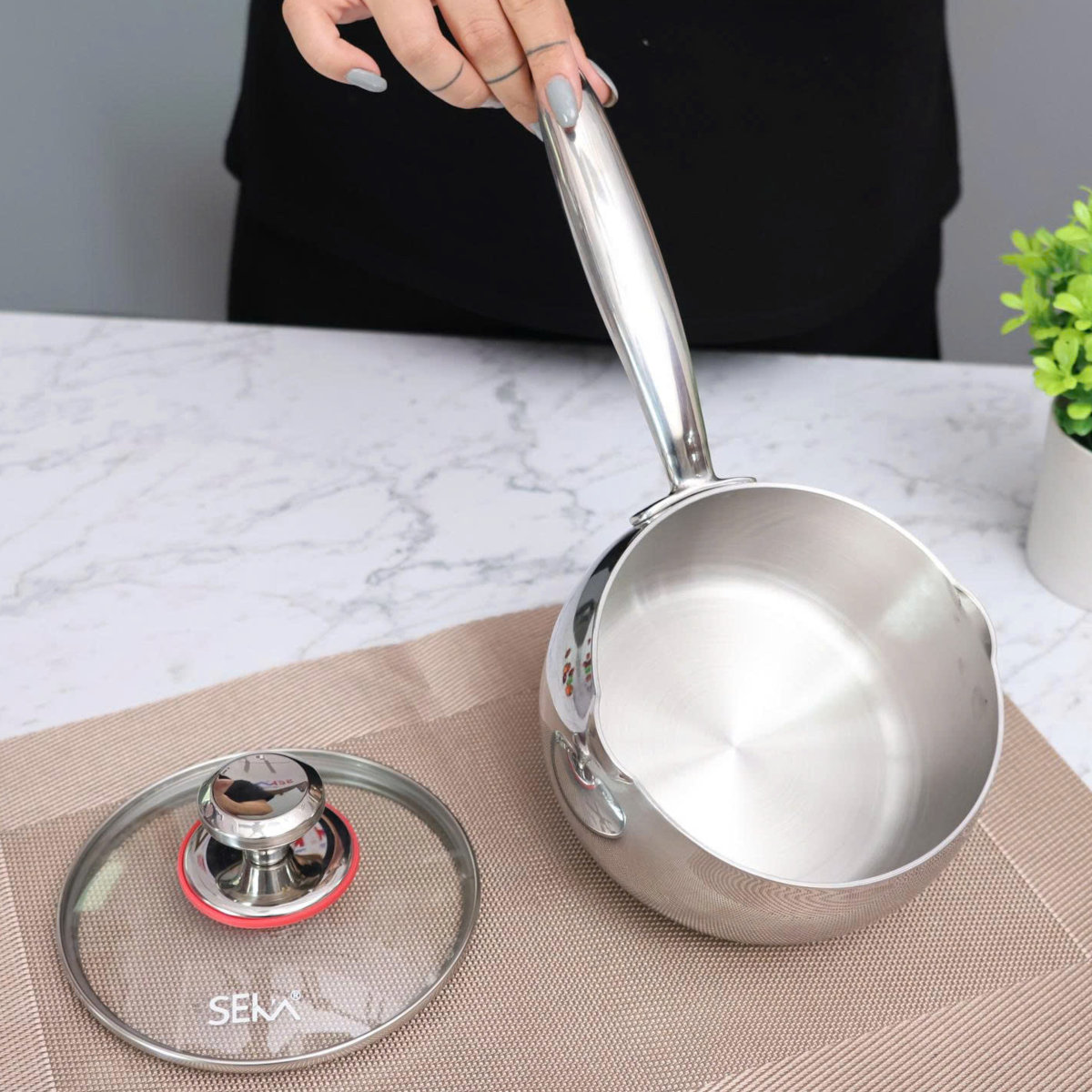 Quánh inox 304 đúc liền khối Seka 14cm