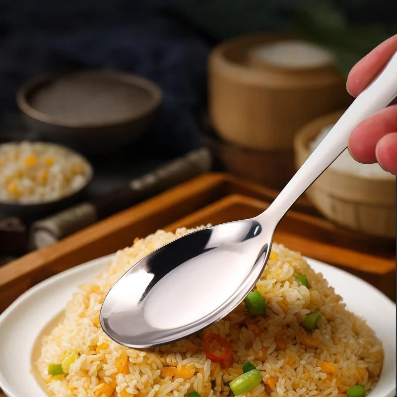 Thìa phở Stanless Steel D001 dài 18cmx4,5cm đáy phẳng