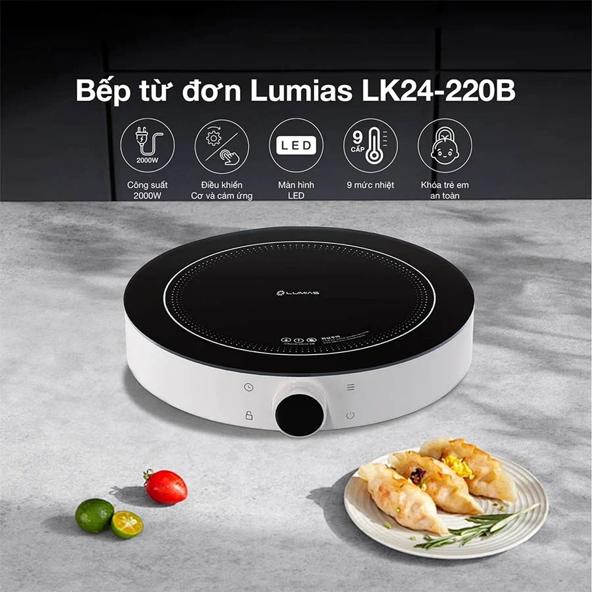 Bếp từ đơn Lumias LK24-220B công suất 200W chuẩn Hàn Quốc