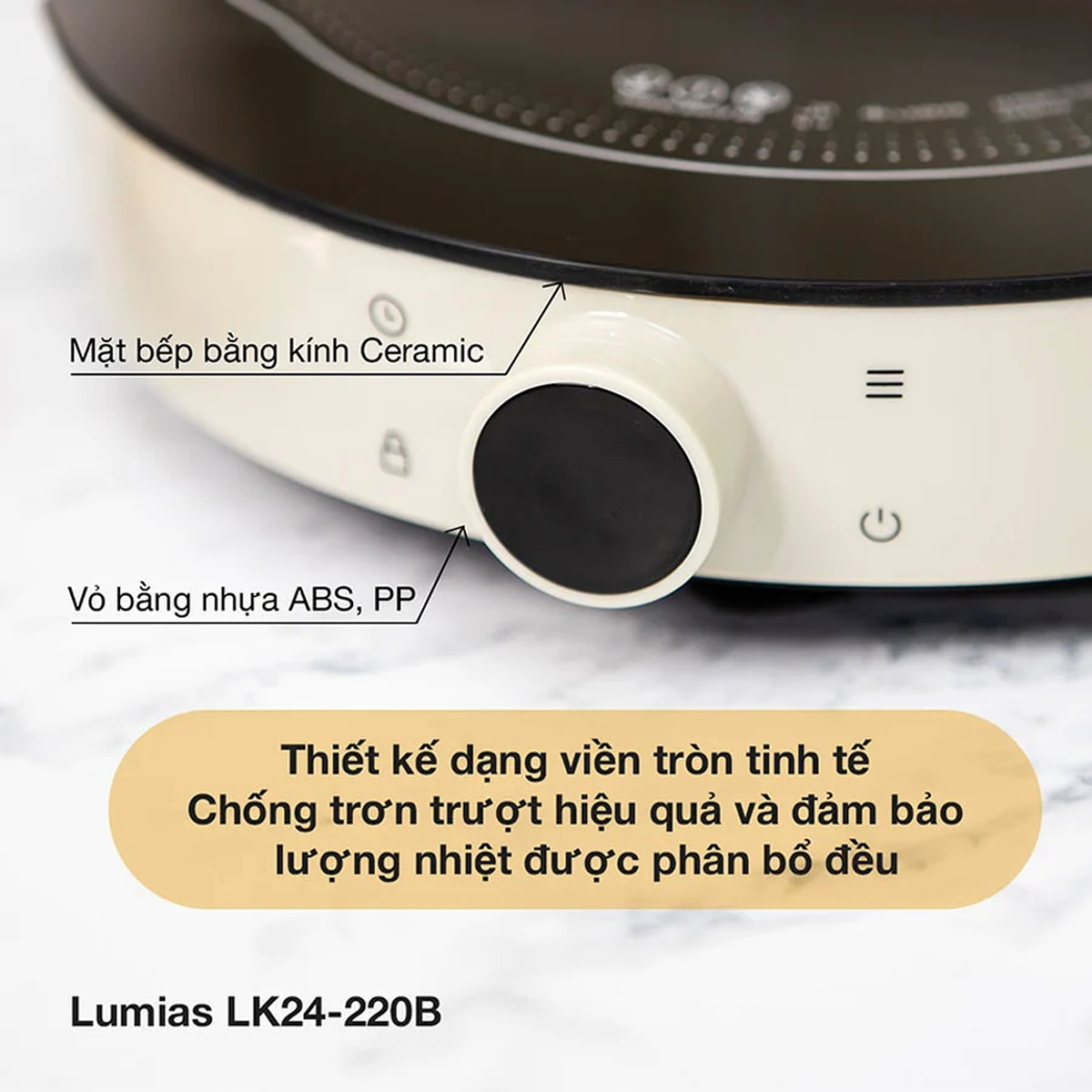 Bếp từ đơn Lumias LK24-220B công suất 200W chuẩn Hàn Quốc