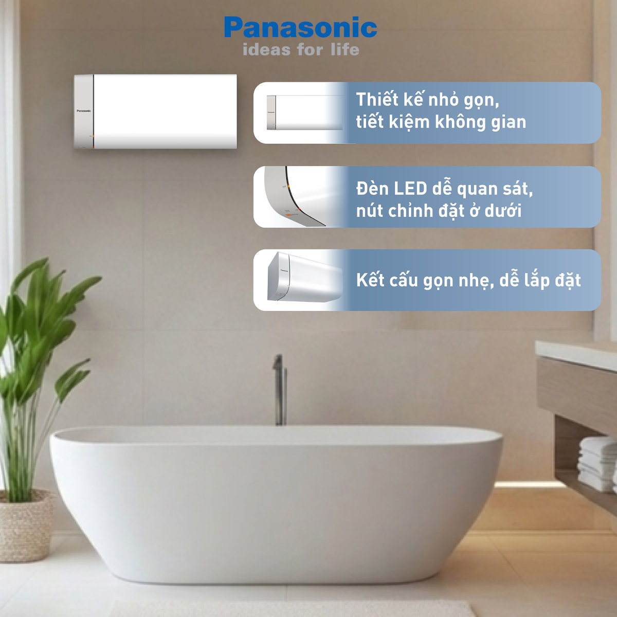 Bình nóng lạnh Panasonic 30L DH-30HBM