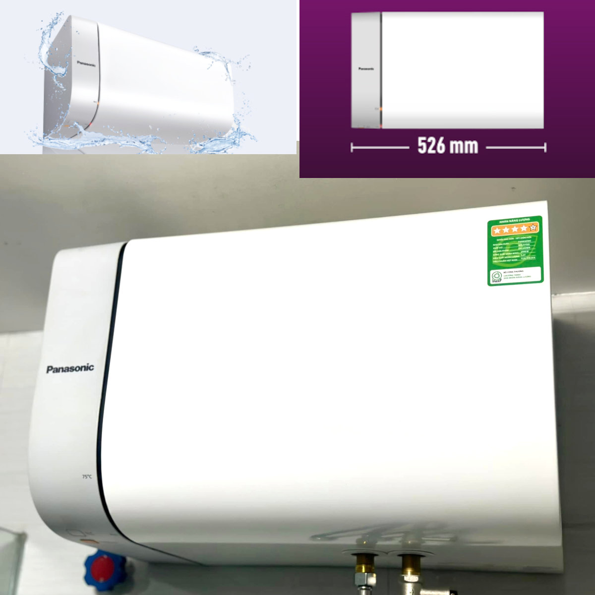 Máy nước nóng gián tiếp Panasonic 20L DH-20HBMVW 2500W