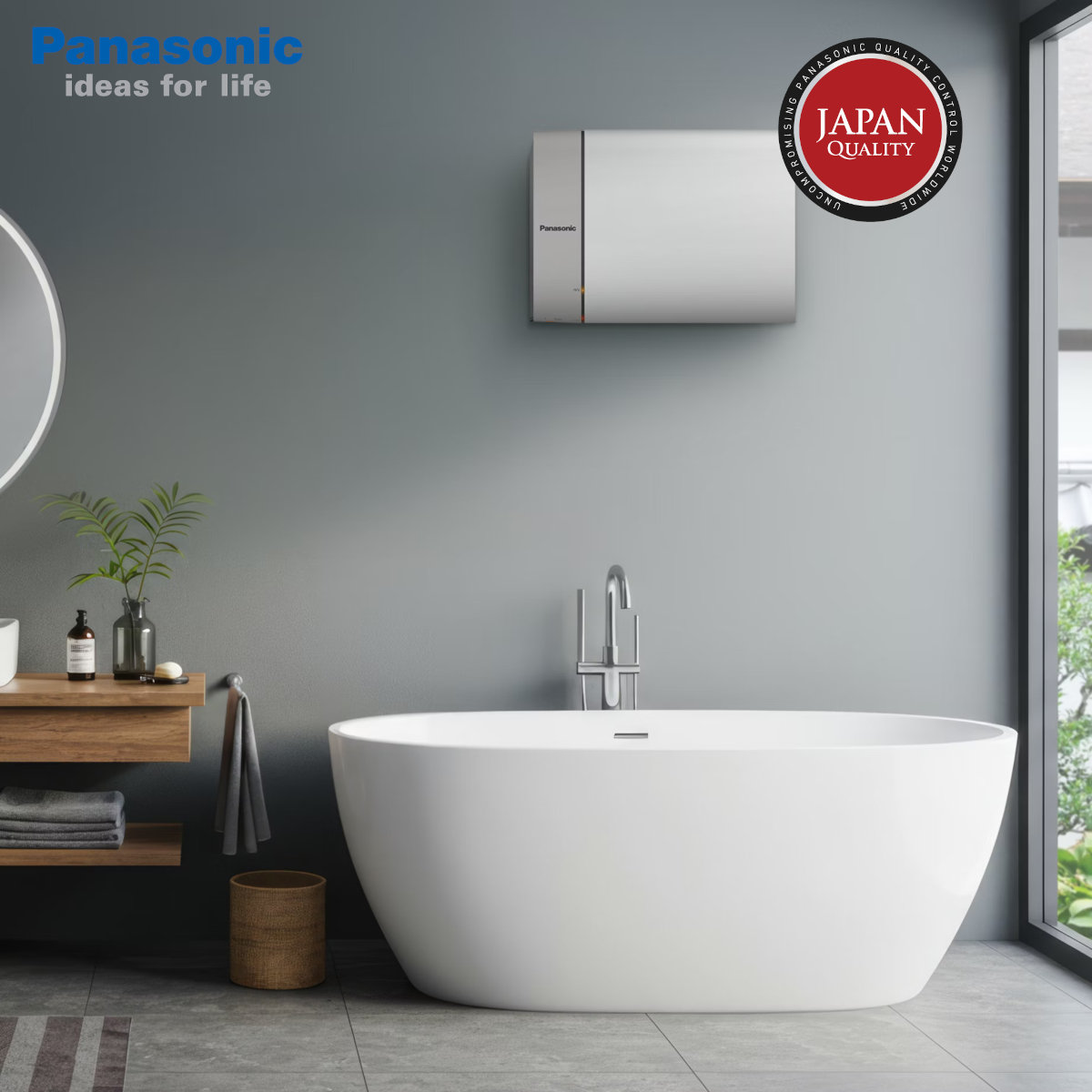 Bình nóng lạnh 15L Panasonic DH-15HBM 2500W, sản xuất Malaysia