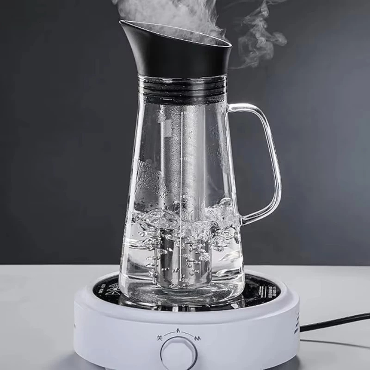 Bình thuỷ tinh kèm lõi lọc pha trà, cà phê 1500ml Momiji xuất Nhật