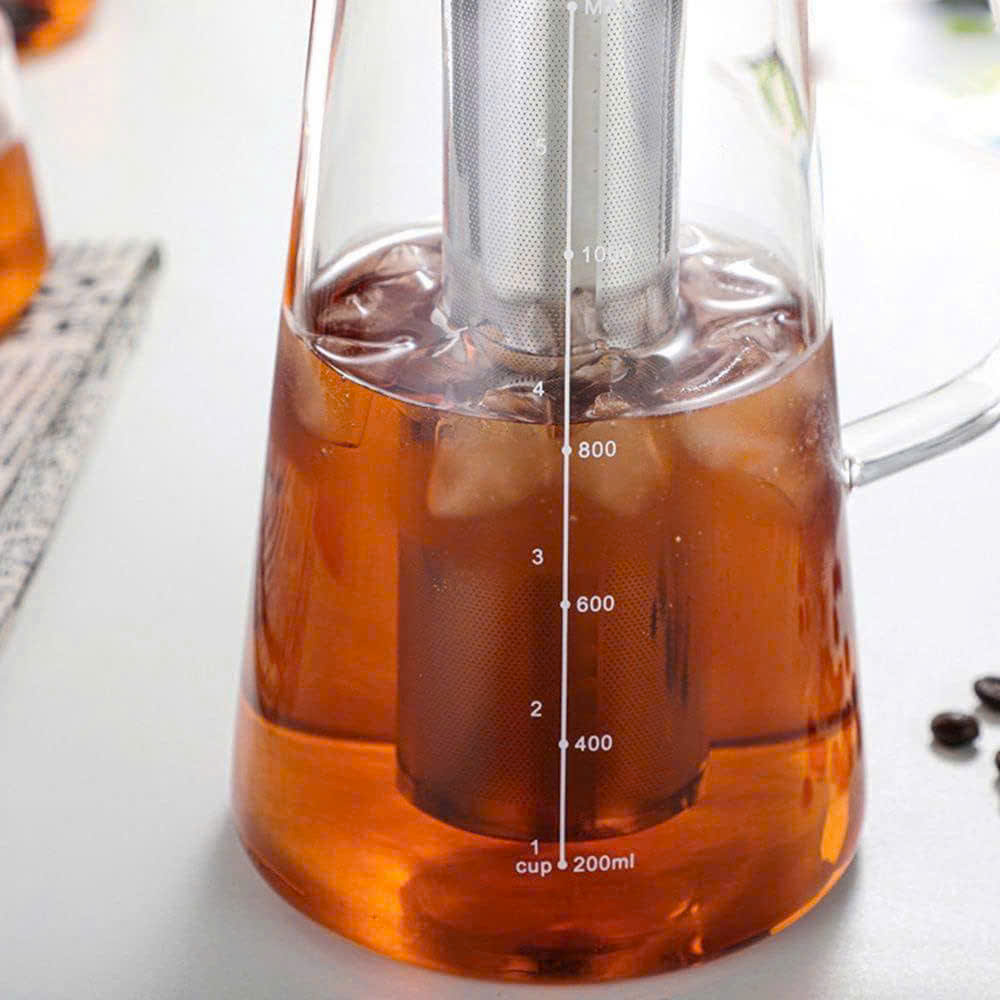 Bình thuỷ tinh kèm lõi lọc pha trà, cà phê 1500ml Momiji xuất Nhật