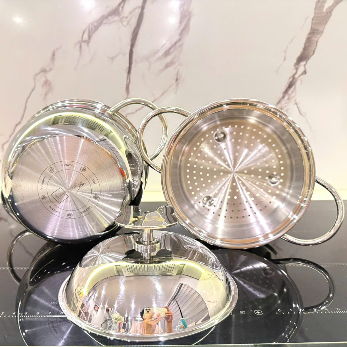 Bộ nồi xửng Inox 304 đúc liền Baby Fivestar Plus FPB3005