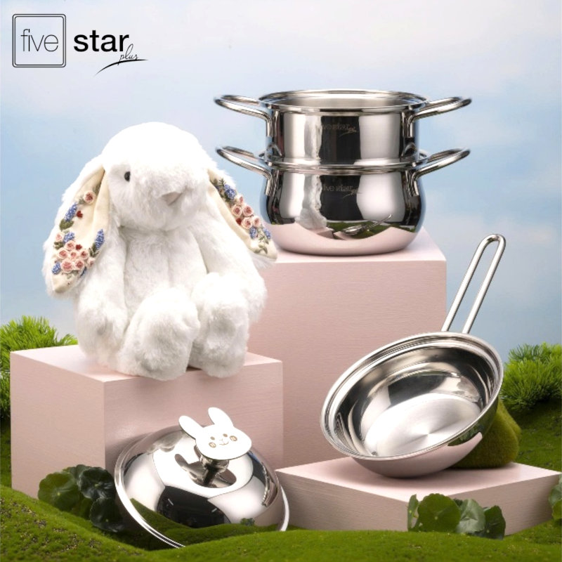 Bộ nồi xửng Inox 304 đúc liền Baby Fivestar Plus FPB3005