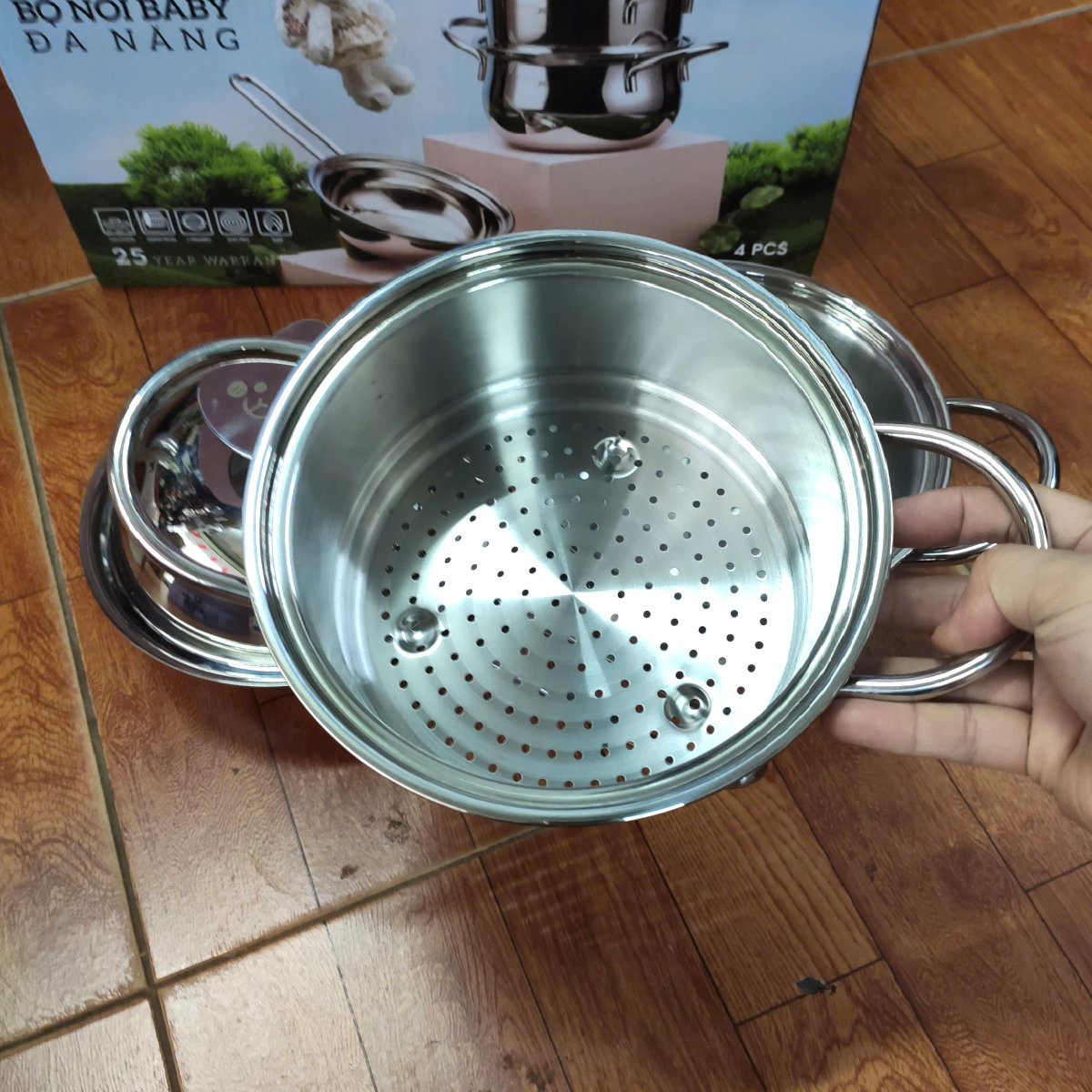 Bộ nồi xửng Inox 304 đúc liền Baby Fivestar Plus FPB3005