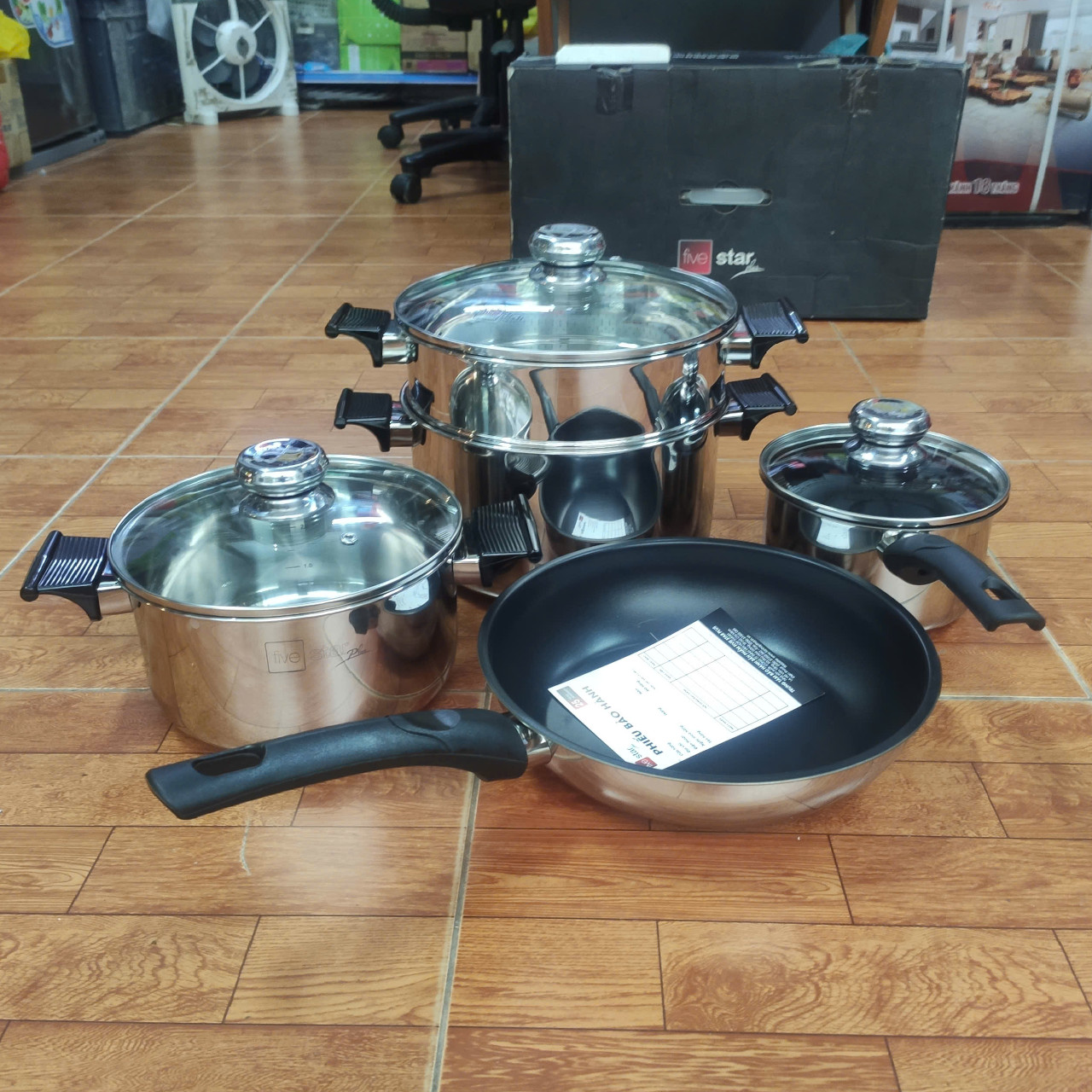 Bộ nồi xửng, quánh Inox 304 Fivestar FS08CGSW