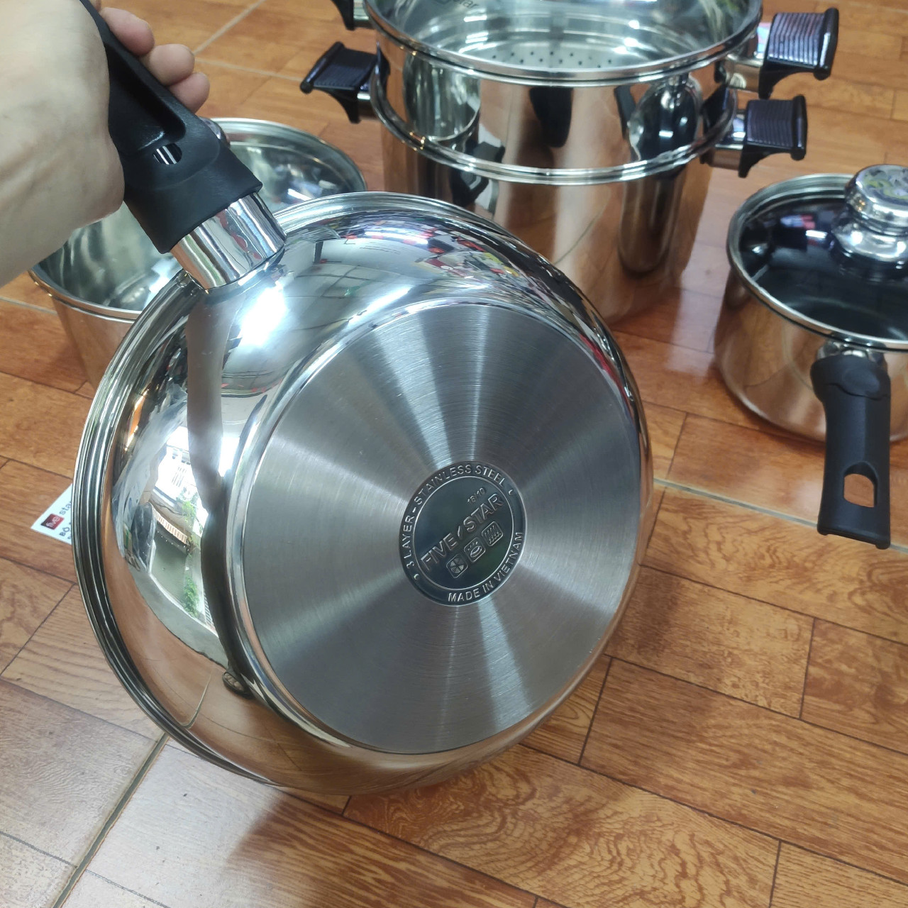 Bộ nồi xửng, quánh Inox 304 Fivestar FS08CGSW