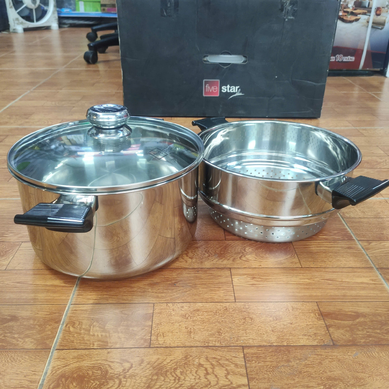 Bộ nồi xửng, quánh Inox 304 Fivestar FS08CGSW