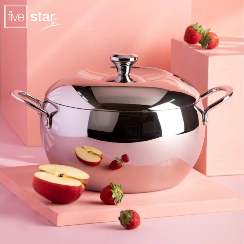 Bộ 3 nồi Inox 304 đúc liền 3 lớp hình táo Fivestar Plus FPB3006