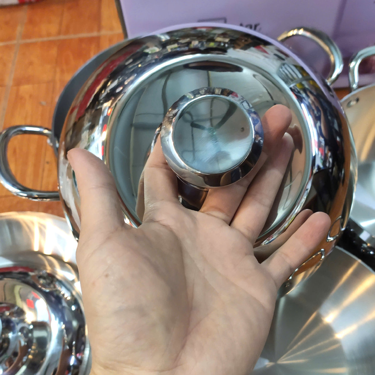 Bộ 3 nồi Inox 304 đúc liền 3 lớp hình táo Fivestar Plus FPB3006