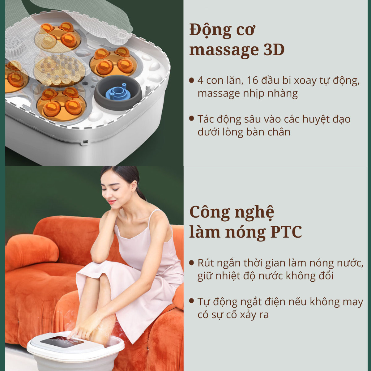 Bồn ngâm massage chân tự động SEKA SKG245
