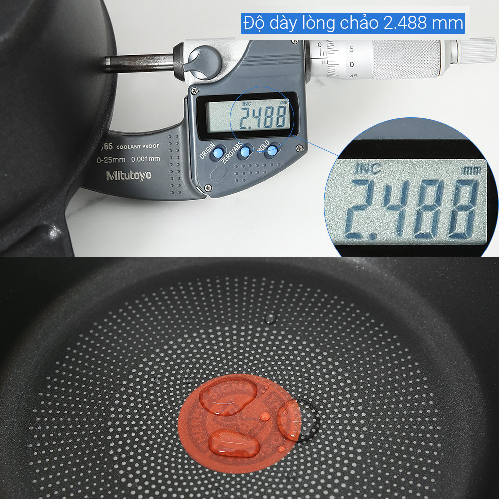 Chảo đúc chống dính đáy từ 22cm Tefal Robusto E2490344 có miệng rót