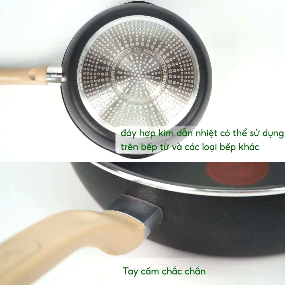Chảo chống dính 24cm Tefal One Pick Pot Pan G1668795 đáy từ có nắp