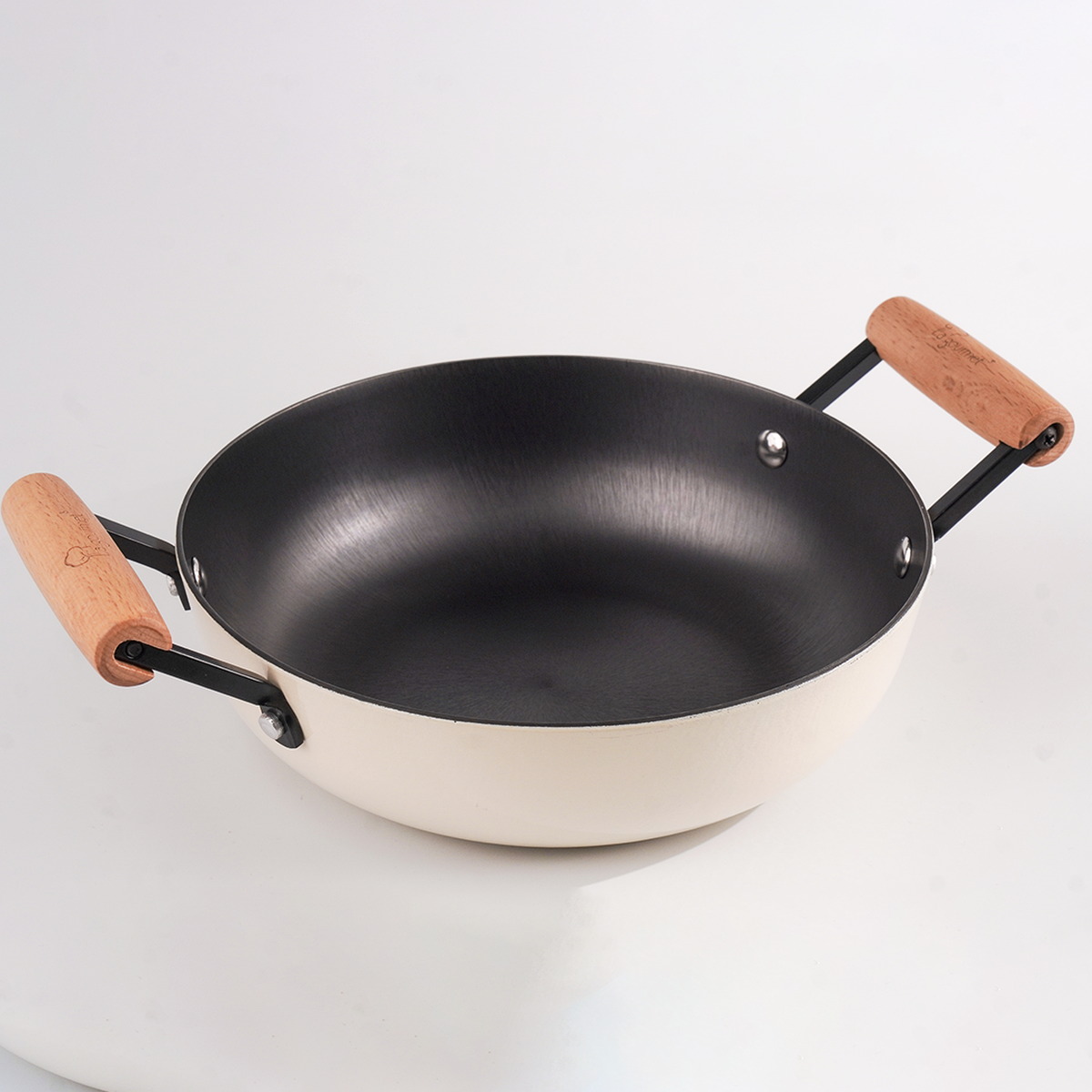 Chảo gang tráng men 2 tay cầm La gourmet Nitrigan Pear Mist 30cm