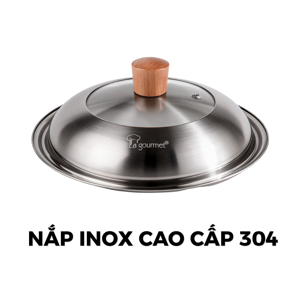 Chảo gang tráng men chống dính tự nhiên Nitrigan La gourmet 24cm kèm vung Inox