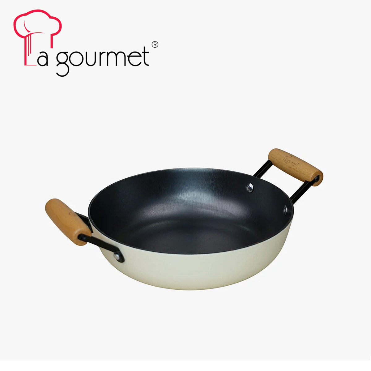 Chảo gang 2 tay cầm chống dính tự nhiên Nitrigan La gourmet 32cm