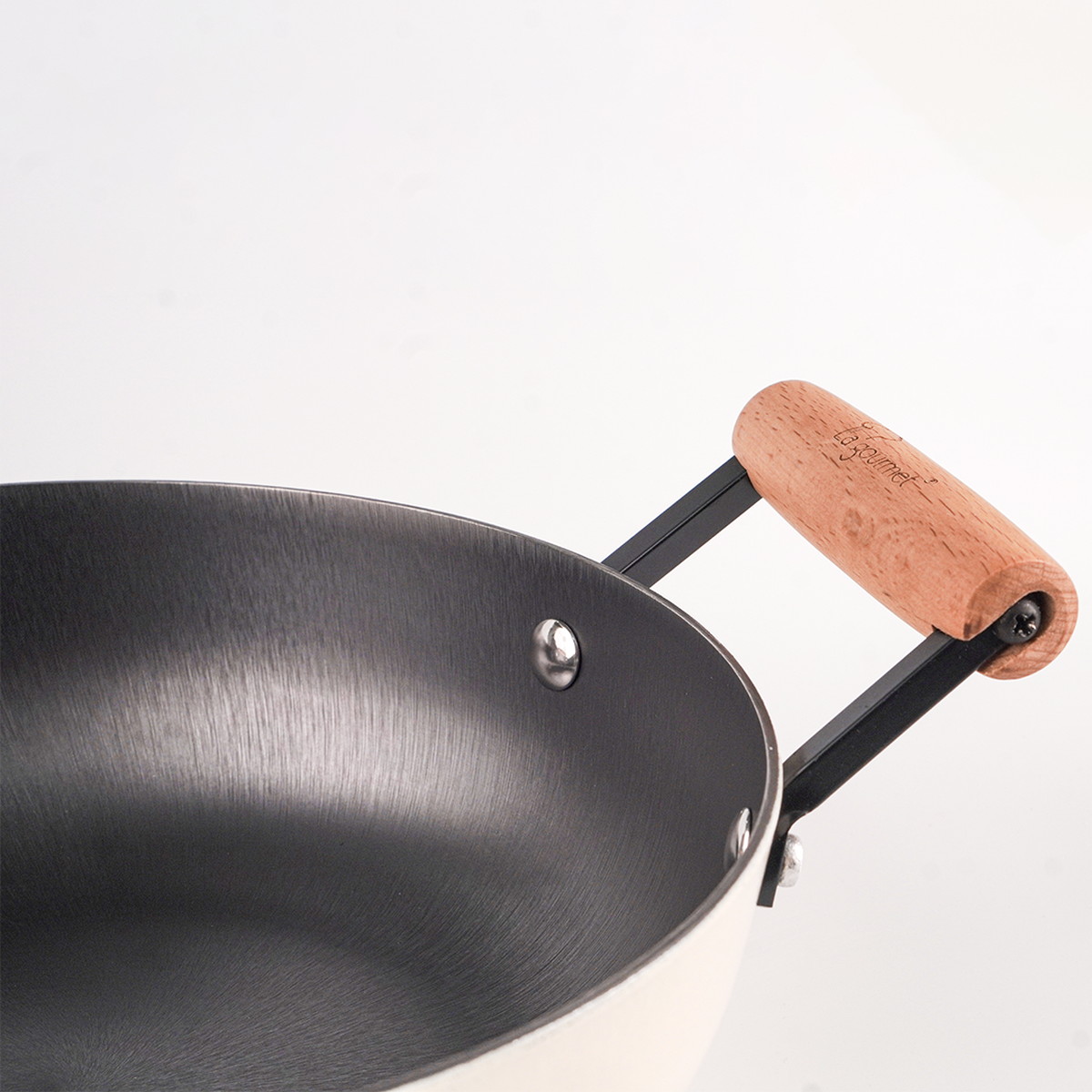 Chảo gang tráng men chống dính tự nhiên Nitrigan La gourmet 24cm kèm vung Inox