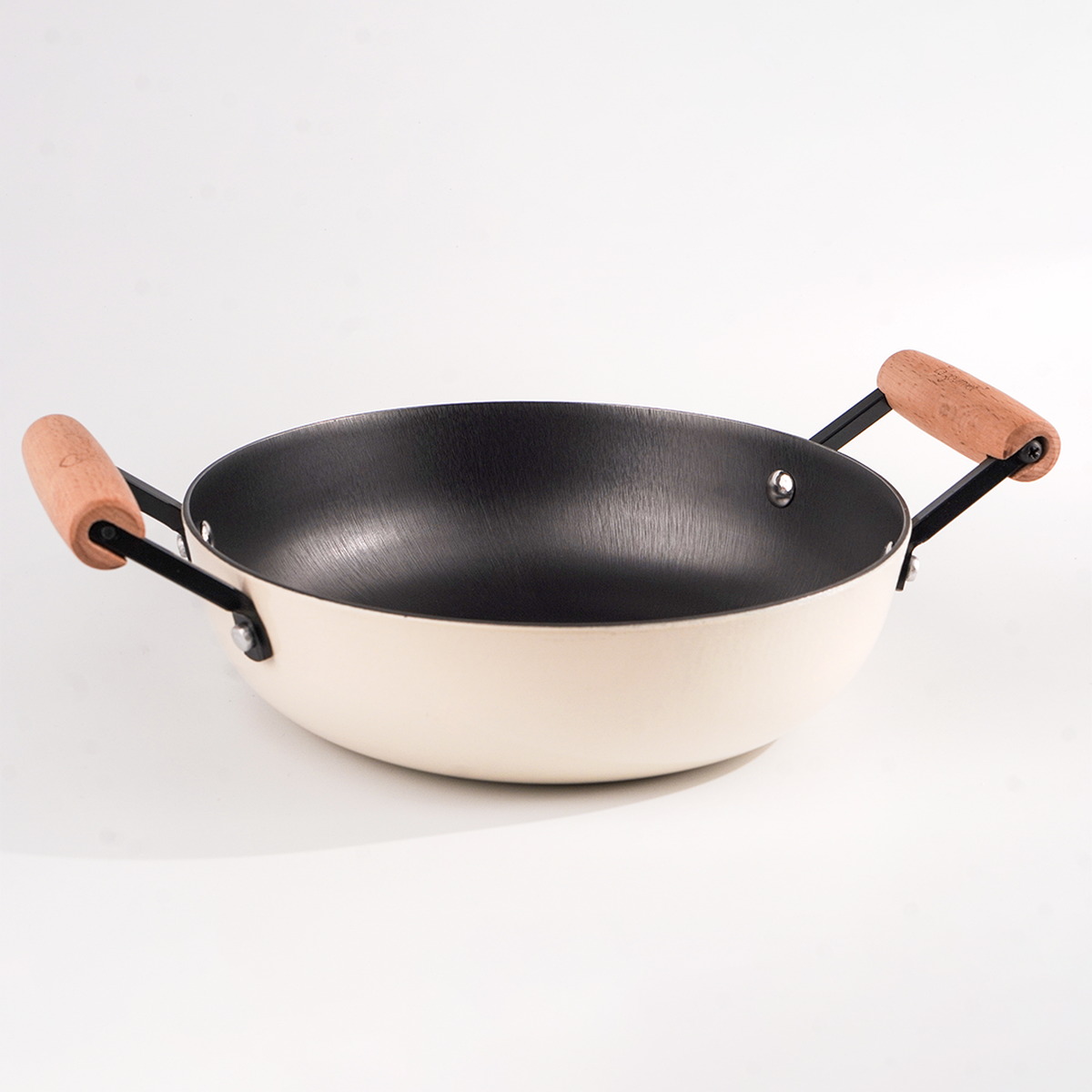 Chảo gang 2 tay cầm chống dính tự nhiên Nitrigan La gourmet 32cm