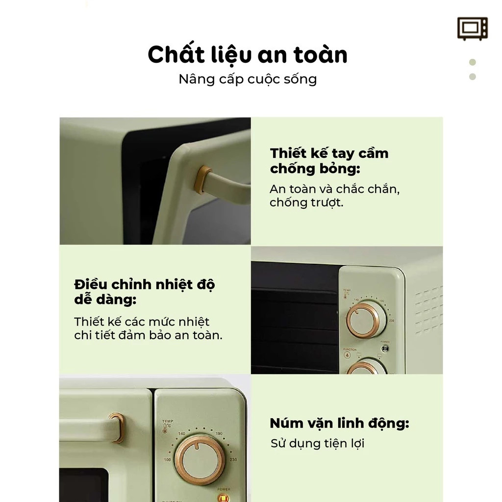 Lò hấp nướng đối lưu 18L đa năng Bear DKX-C20R5
