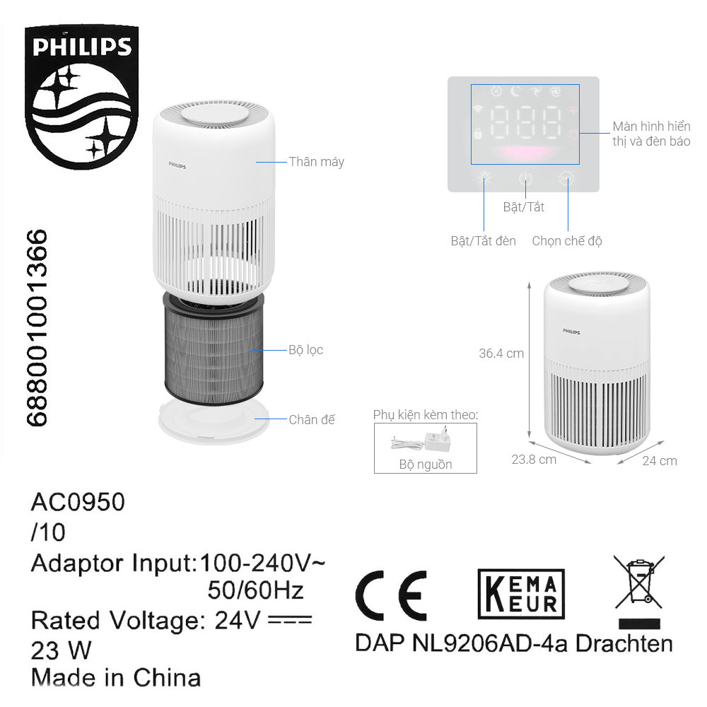Máy lọc không khí Philips AC0950/10