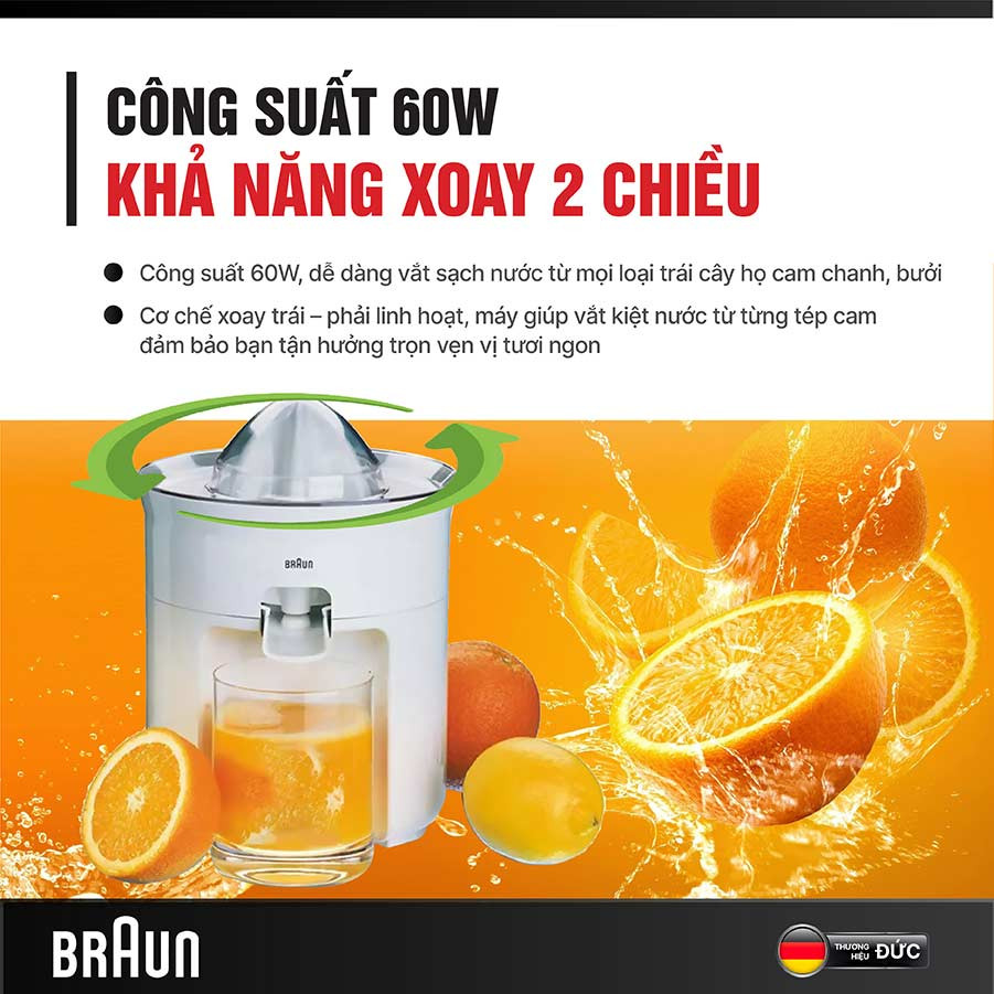 Máy vắt cam Braun CJ3050WH