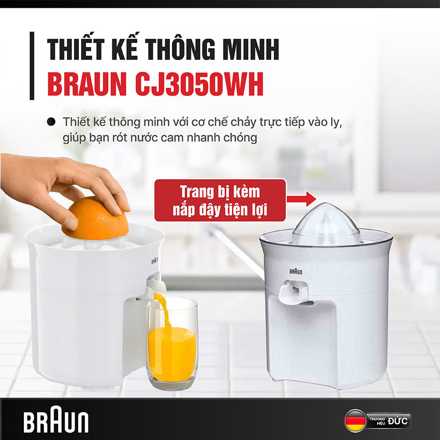 Máy vắt cam Braun CJ3050WH