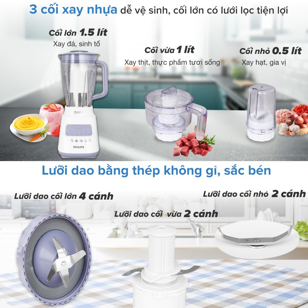 Máy xay sinh tố đa năng Philips HR2223/00