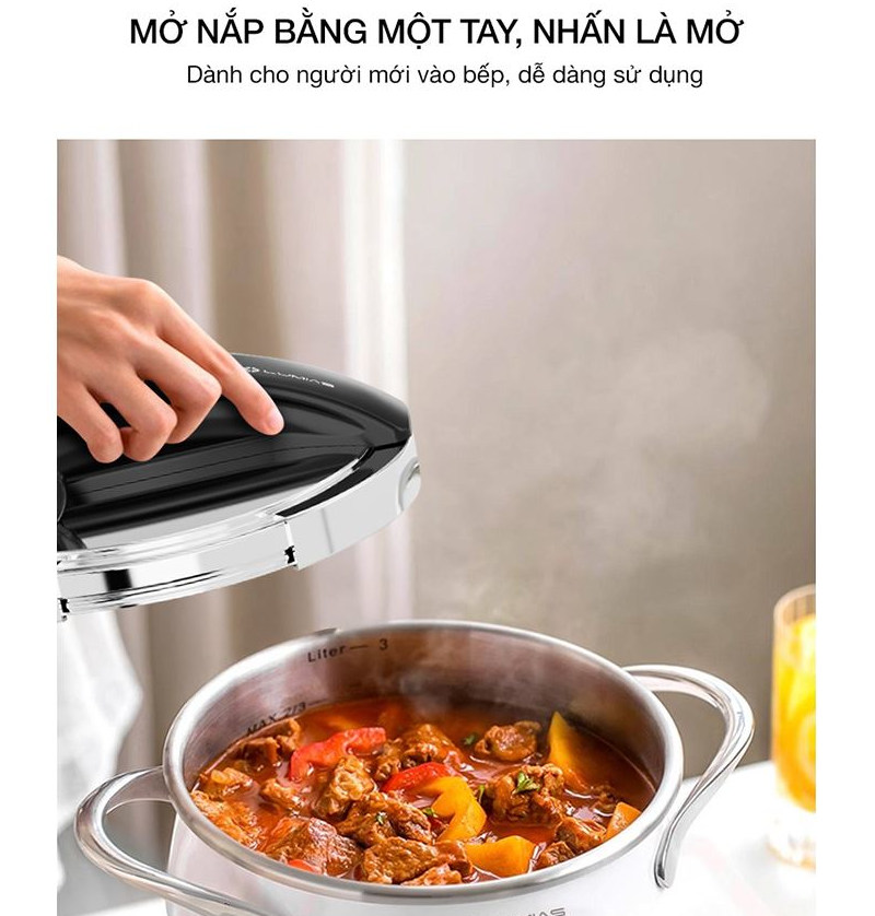 Nồi áp suất cơ Inox 304 Lumias dung tích 3L LPC-068