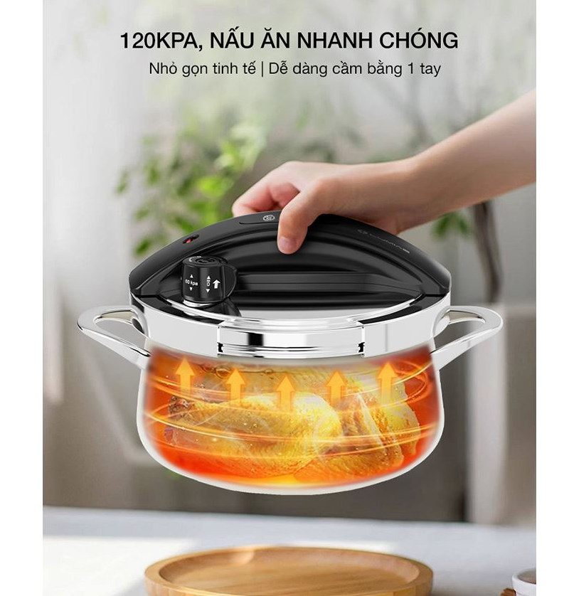 Nồi áp suất cơ Inox 304 Lumias dung tích 3L LPC-068