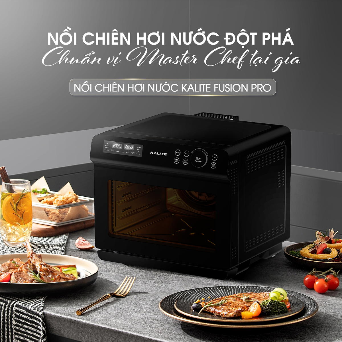 Nồi chiên không dầu hấp hơi nước 20L Kalite Fusion Pro