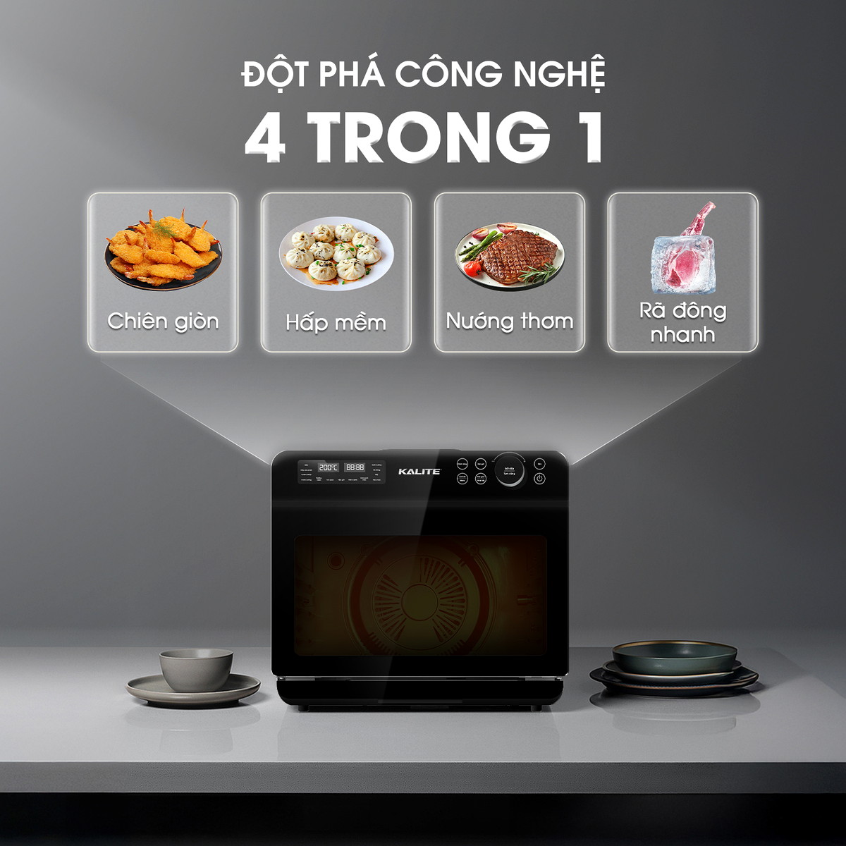 Nồi chiên không dầu hấp hơi nước 20L Kalite Fusion Pro