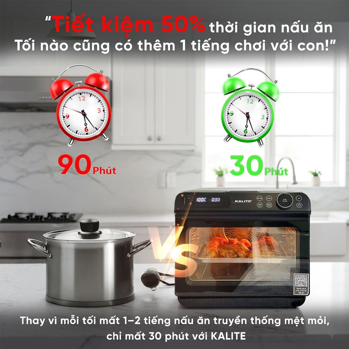 Nồi chiên không dầu hấp hơi nước 20L Kalite Fusion Pro