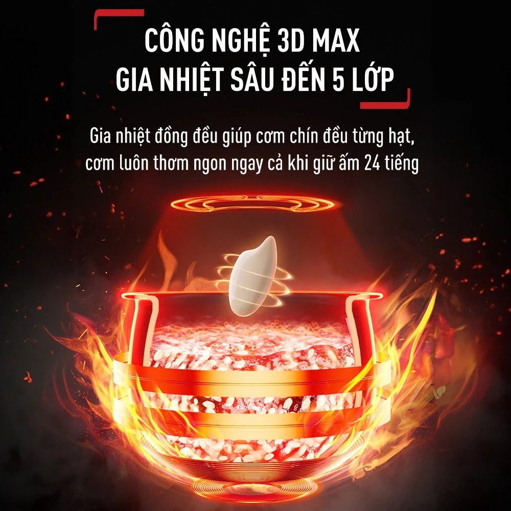 Nồi cơm điện cao tần 1.8L Tefal Rice Master 3D Max RK819868