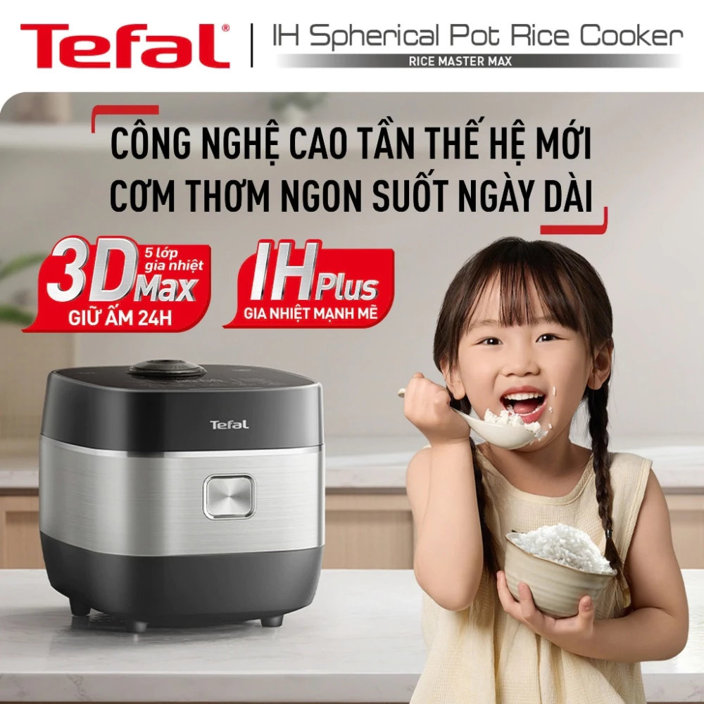 Nồi cơm điện cao tần 1.8L Tefal Rice Master 3D Max RK819868